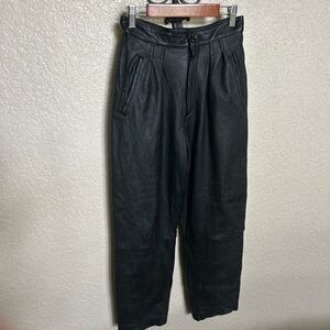 Vintage Black Leather Dress Pants